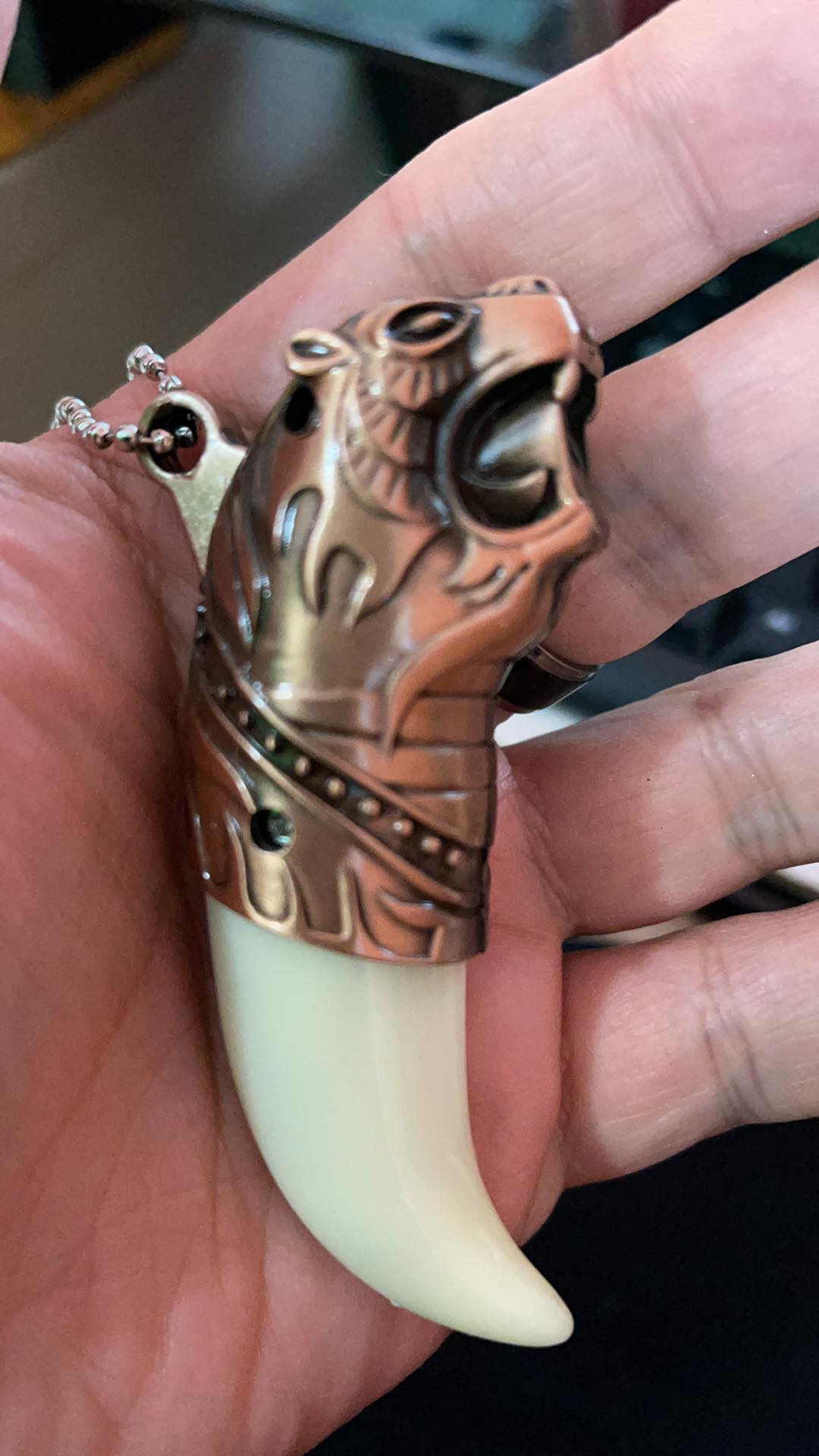 Creative Torch Jet Lighter Gas Butane Turbo Windproof Tiger Tooth Keychain