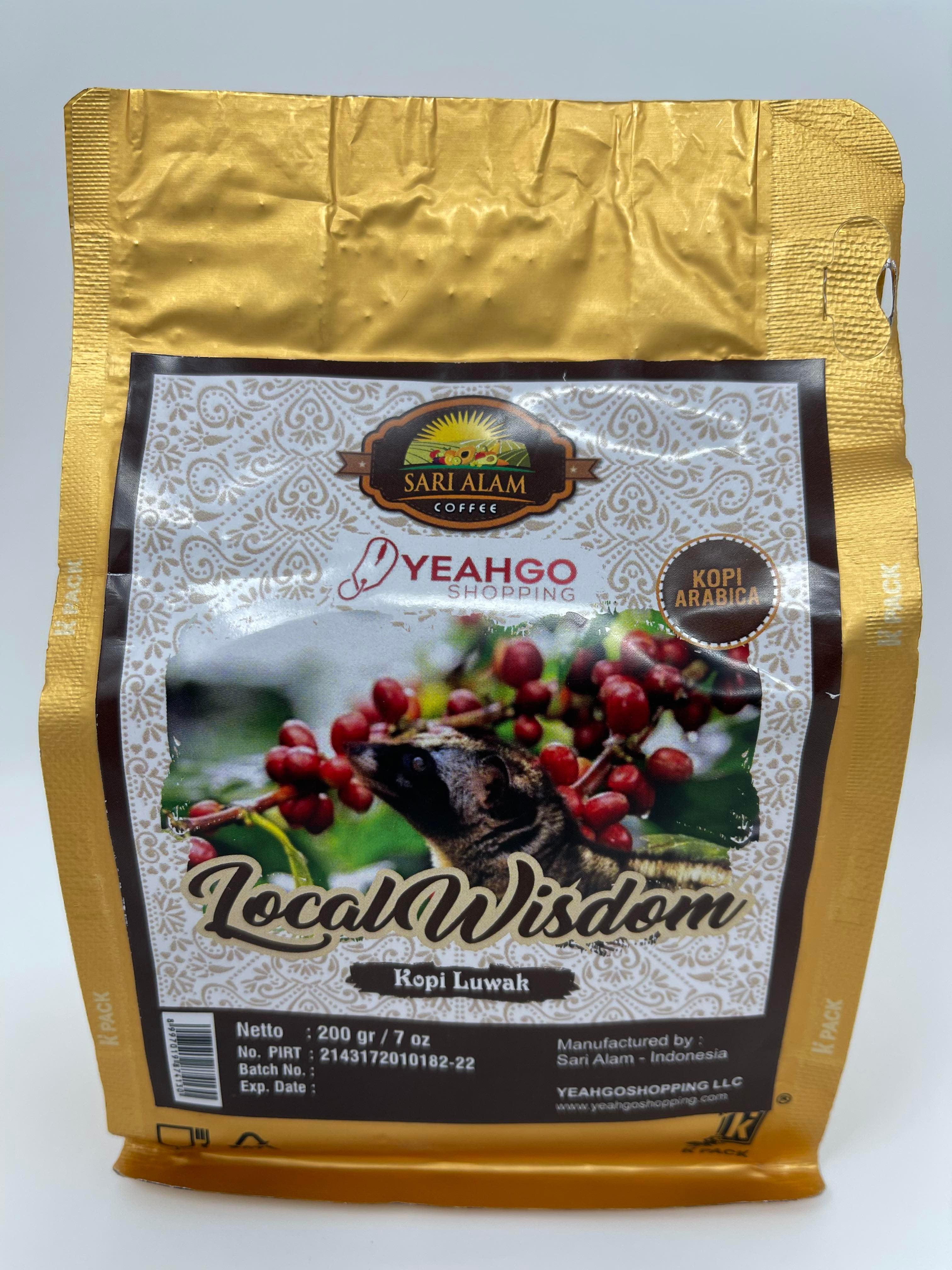 PREMIUM GROUND POWDER KOPI LUWAK ARABICA COFFEE FROM INDONESIA - 200 GRAM (7 OZ)