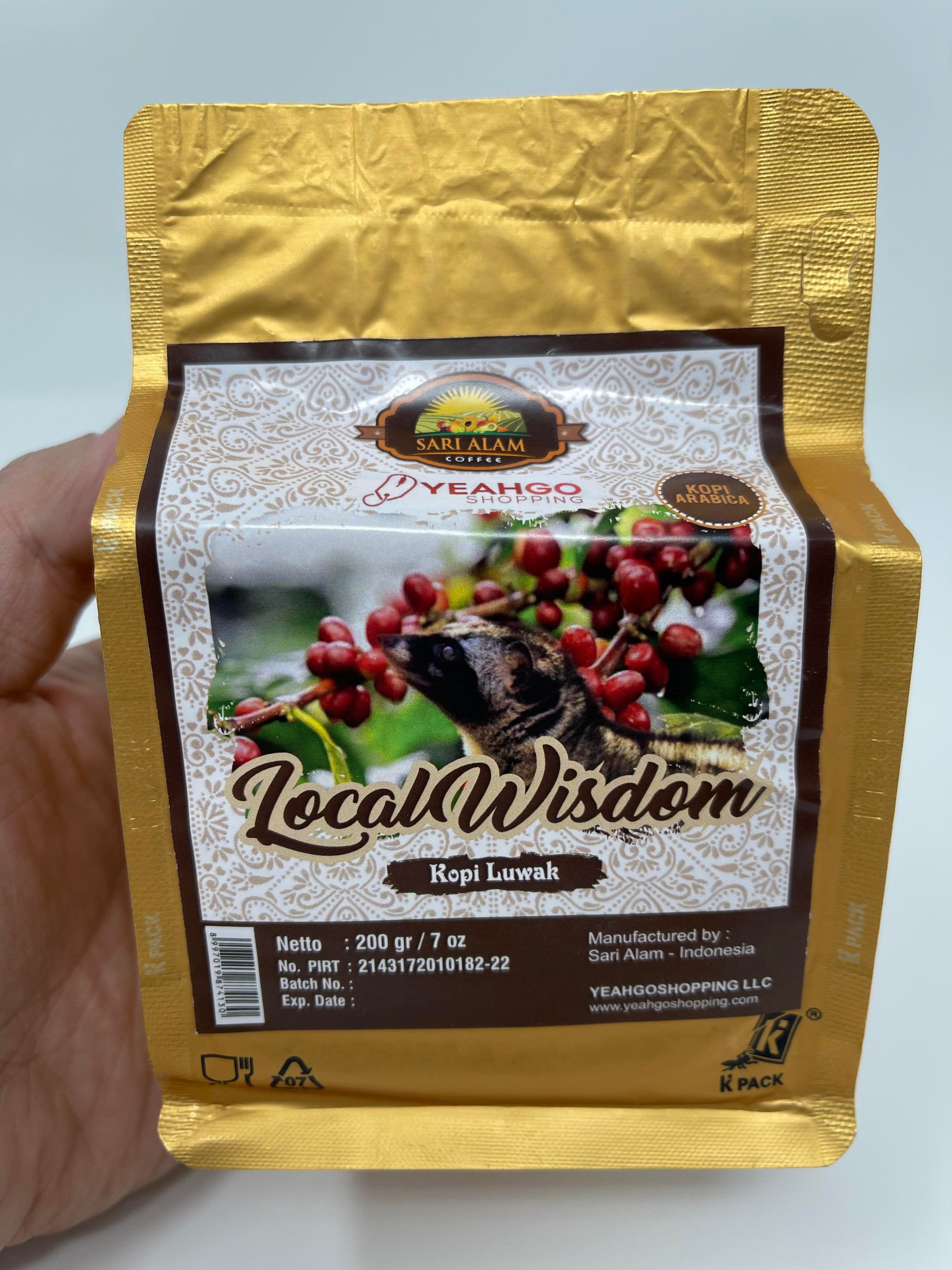 PREMIUM GROUND POWDER KOPI LUWAK ARABICA COFFEE FROM INDONESIA - 200 GRAM (7 OZ)