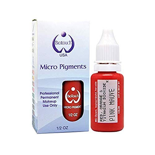 BIOTOUCH Micropigment PINK MAUVE Pigment Color Permanent Makeup Microblading Supplies Eyebrow Shading Micropigmentation Cosmetic Tattoo Ink Lip Eyeliner Feathering Hair Stroke LARGE Bottle 15ml