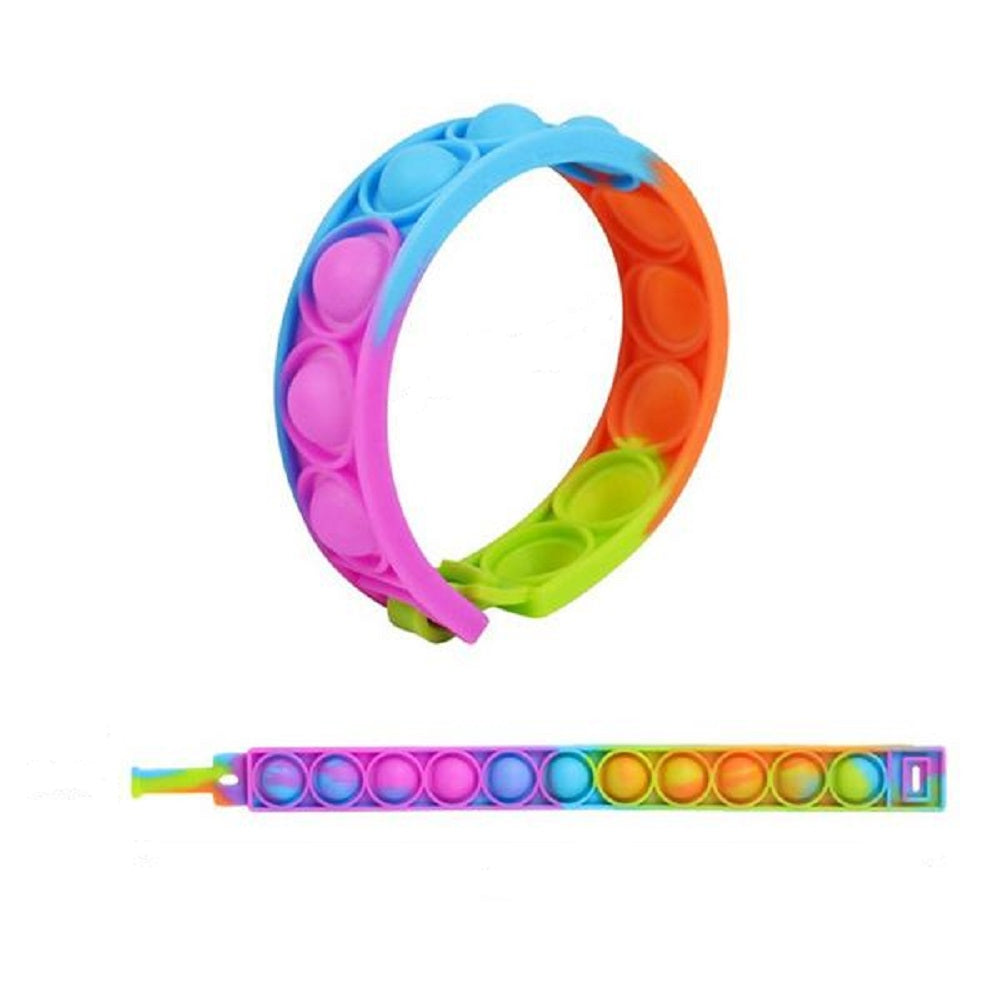 Push Bubble Sensory Toy Fun Color Silicone Bracelet Decompression Anxiety Wristband