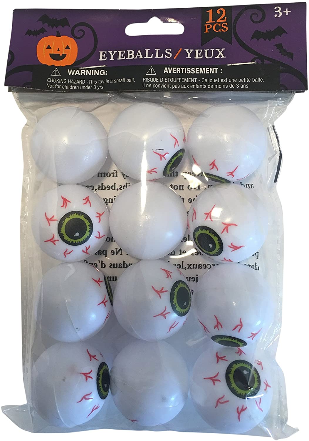 Eyeball Ping Pong Balls for Halloween or Table Tennis - 12 Plastic EyeBalls