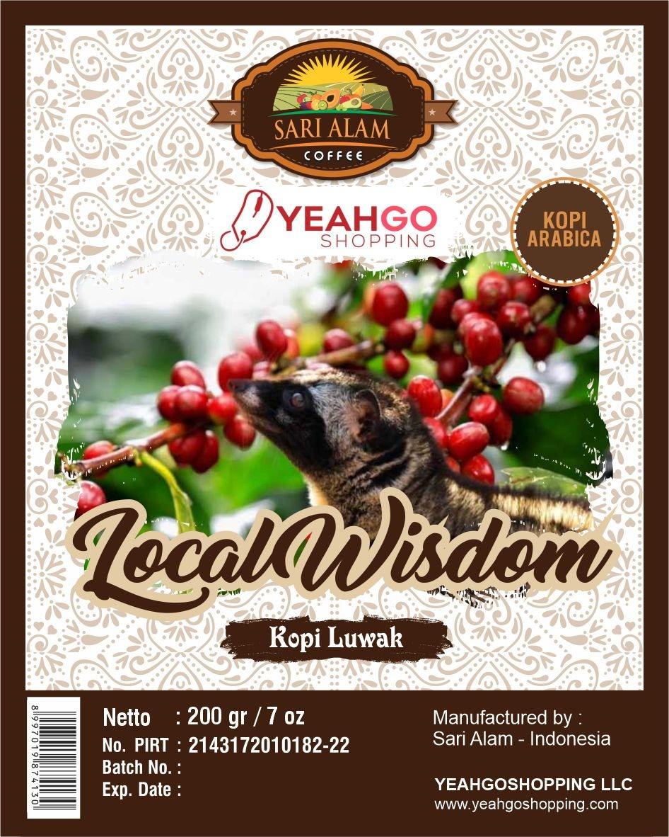 PREMIUM GROUND POWDER KOPI LUWAK ARABICA COFFEE FROM INDONESIA - 200 GRAM (7 OZ)