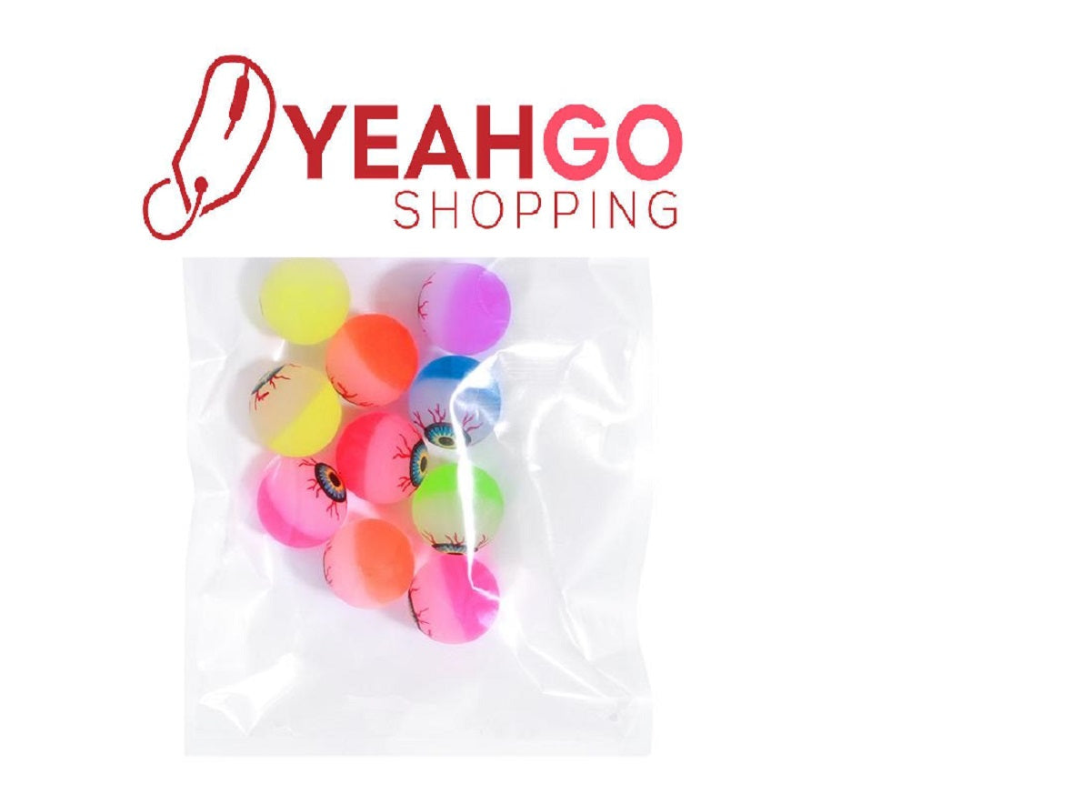 10Pcs 32mm Glow In The Dark Halloween Bouncy Balls Scary Eyeballs Halloween Party Supplies Horror Luminous Bounce (Random Color)