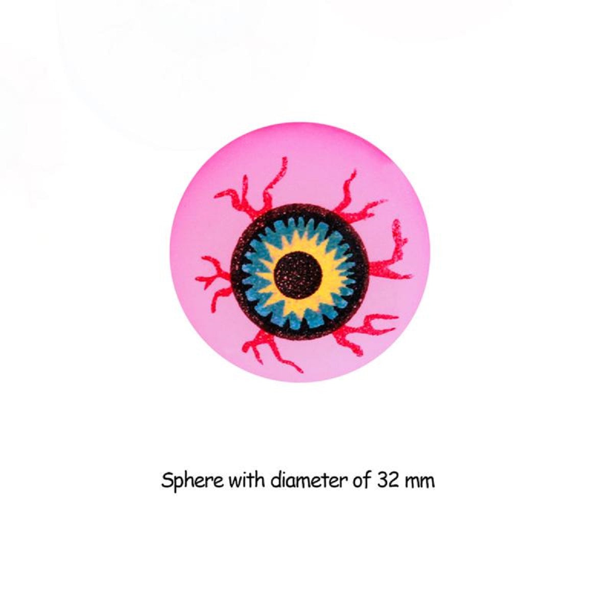 10Pcs 32mm Glow In The Dark Halloween Bouncy Balls Scary Eyeballs Halloween Party Supplies Horror Luminous Bounce (Random Color)