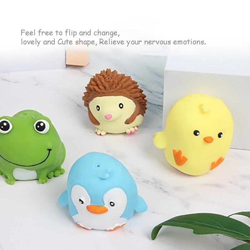 Fidget Toys Flip Gift Box Cute Pet Pinch Animal Silicone Toy Expression - One item with Random