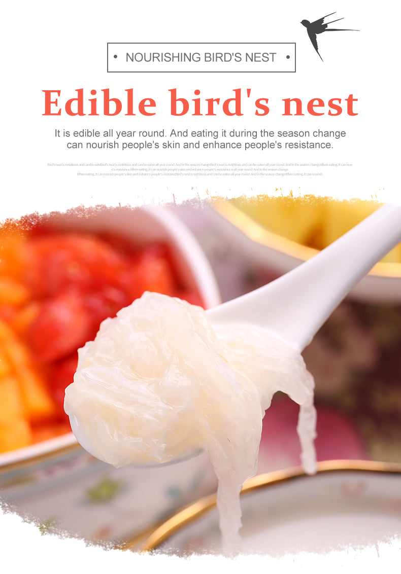 Raw Natural Air Drying Edible Bird's Nest Grade 5A White Color - 100 gram