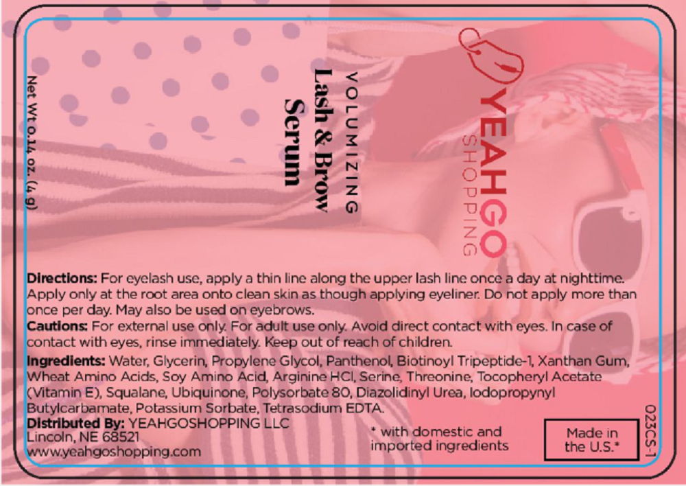 YEAHGOSHOPPING VOLUMIZING LASH & BROW SERUM (0.14 oz, 4g) Made in USA