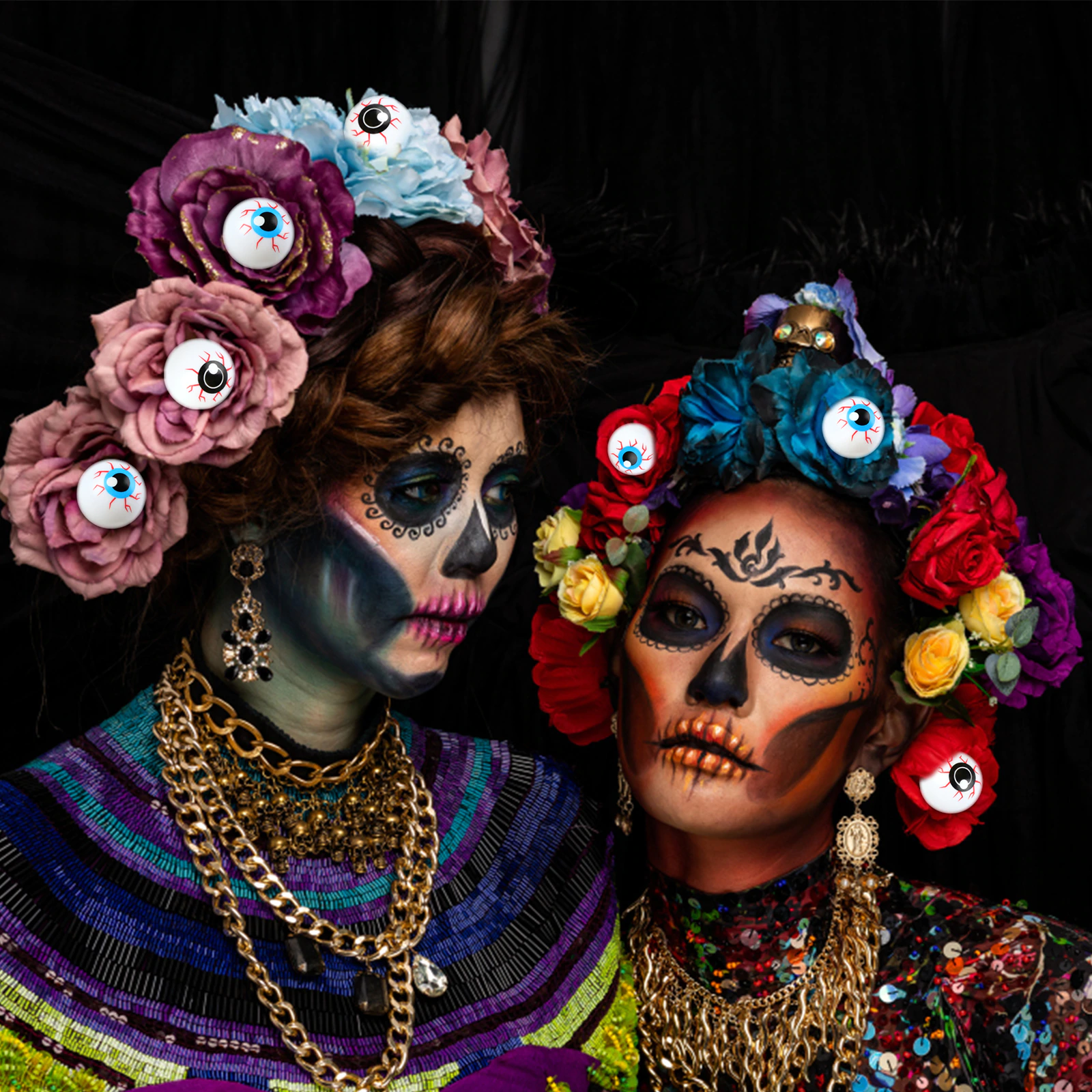 60PCS Plastic Halloween Eyeballs Scary Ping Pong for Cats, Kids Toys Decoration