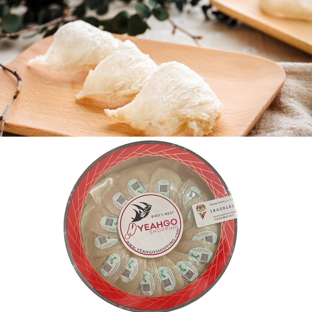 Raw Natural Air Drying Edible Bird's Nest Grade 5A White Color - 100 gram