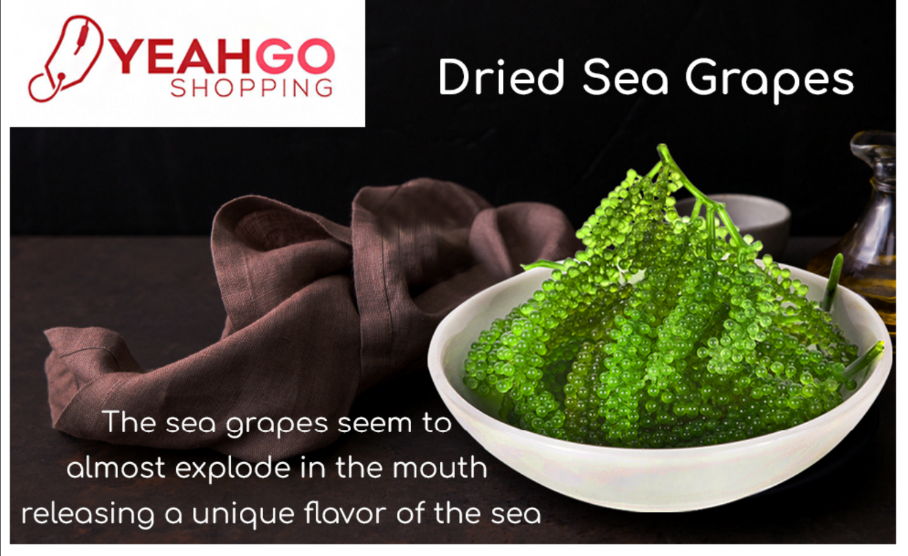 YEAHGOSHOPPING DRIED SEA GRAPES / DEHYDRATED CAULERPA LENTILLIFERA (100gram/ 3.52 Oz)