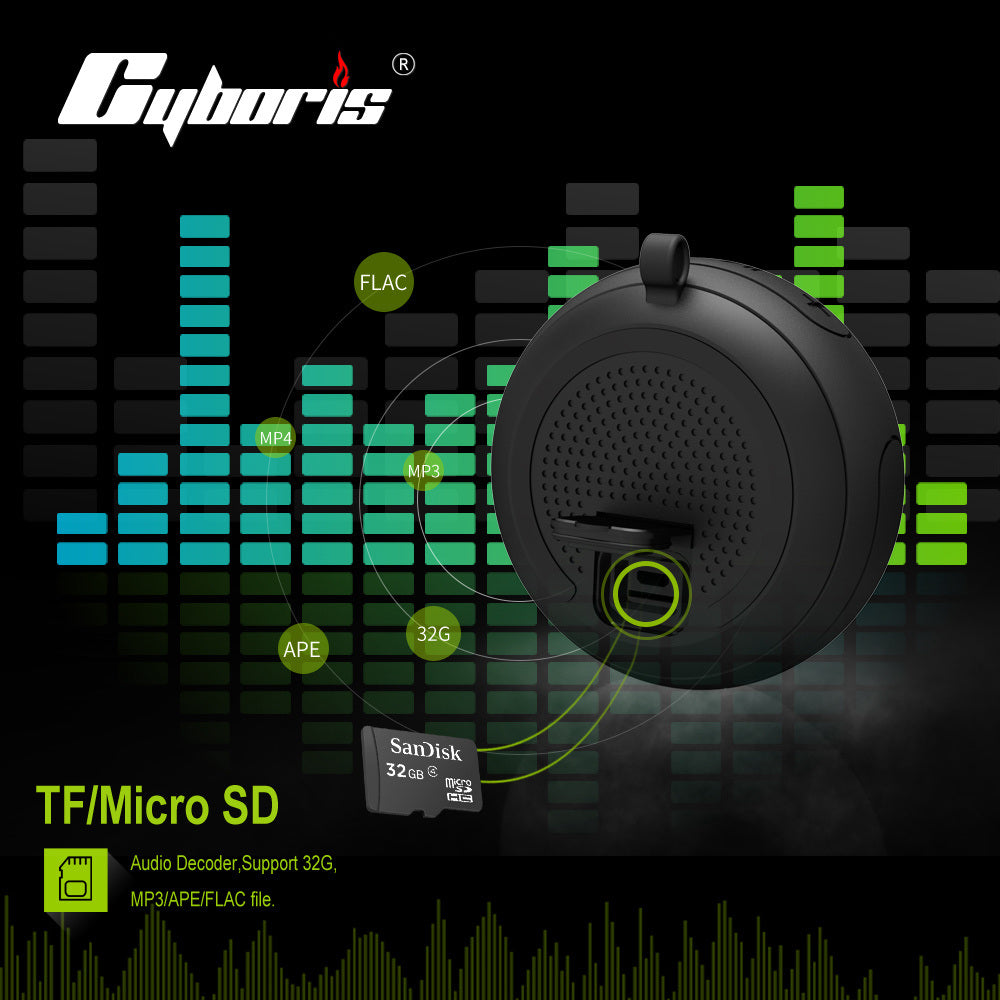 Cyboris Ipx7 Waterproof Outdoor Bluetooth Speaker Swimming Pool Floating Portable Mini Speakers Wireless 5W With Microphone & Tws for Beach, Bathroom, Home, Shower