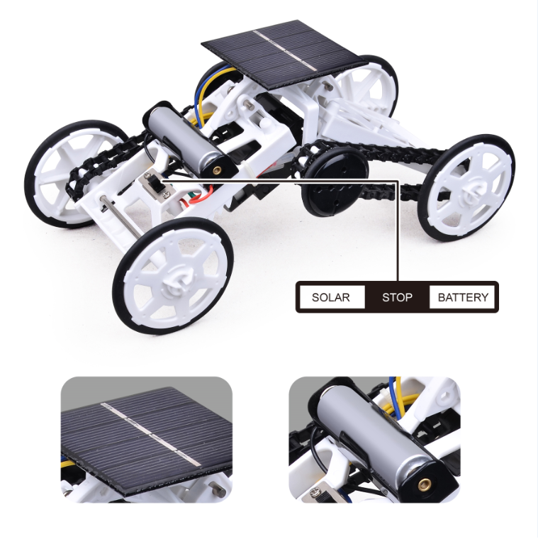 4WD Car DIY Climbing Vehicle Kit Electric Mechanical / Solar Power Science Building Toys, Circuits Engineering Gift Toys Car for Kids and Teens. YJ