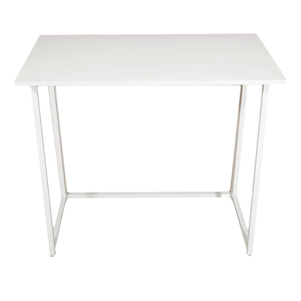 Folding Computer Desk for Small Spaces, No-Assembly Space-Saving Home Office Desk, Foldable Computer Table, Laptop Table, Writing Desk, Compact Study Reading Table (White) RT