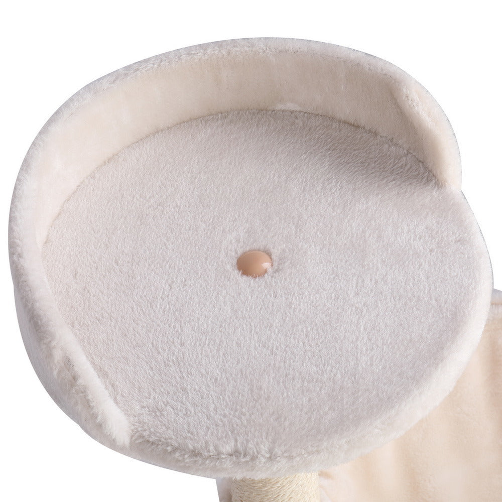 28" Cat Tree Cradle Bed with Natural Sisal Scratching Posts White YF