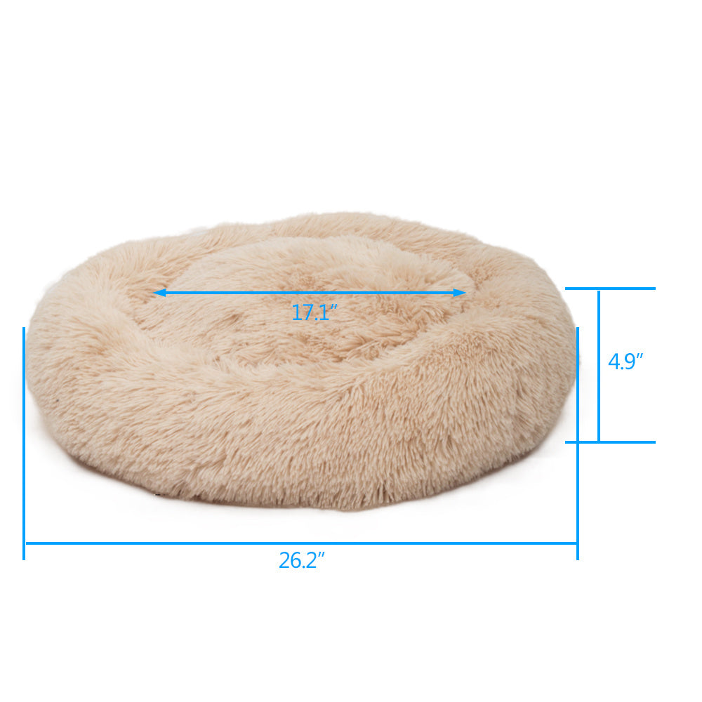 Dog Bed Cat Bed Comfortable Donut Cuddler Round Dog Pillow Bed Nest Anti-Slip Faux Fur Pet Bed Ultra Soft Washable Pet Cushion Bed for Dog Cat Joint-Relief and Improved Sleep YF