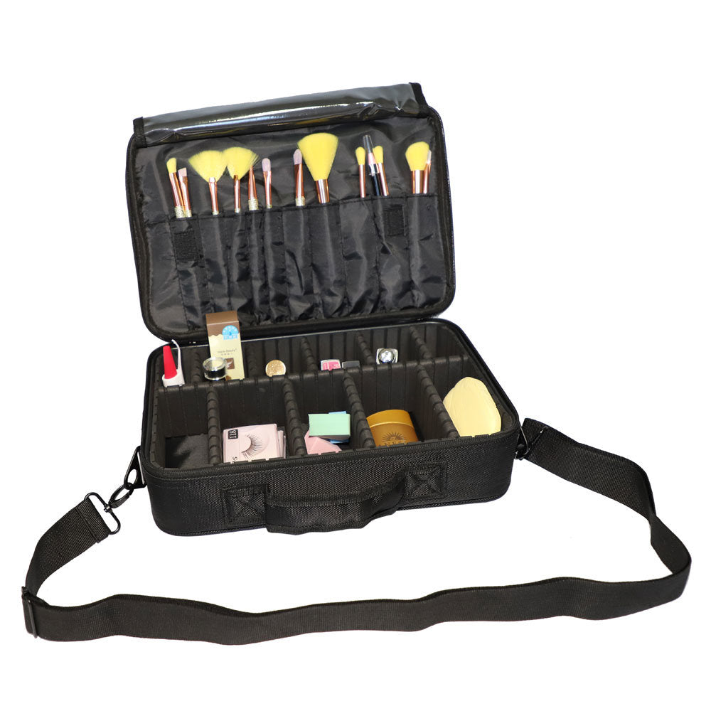 Professional High-capacity Multilayer Portable Travel Makeup Bag with Shoulder Strap (Small) YF