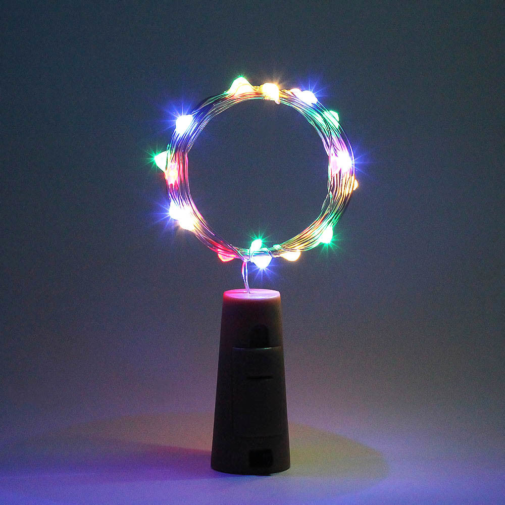 2m 20 LED Mini Bottle Stopper Lamp String Bar Decoration String Light Colorful Light Earth Color Full YJ