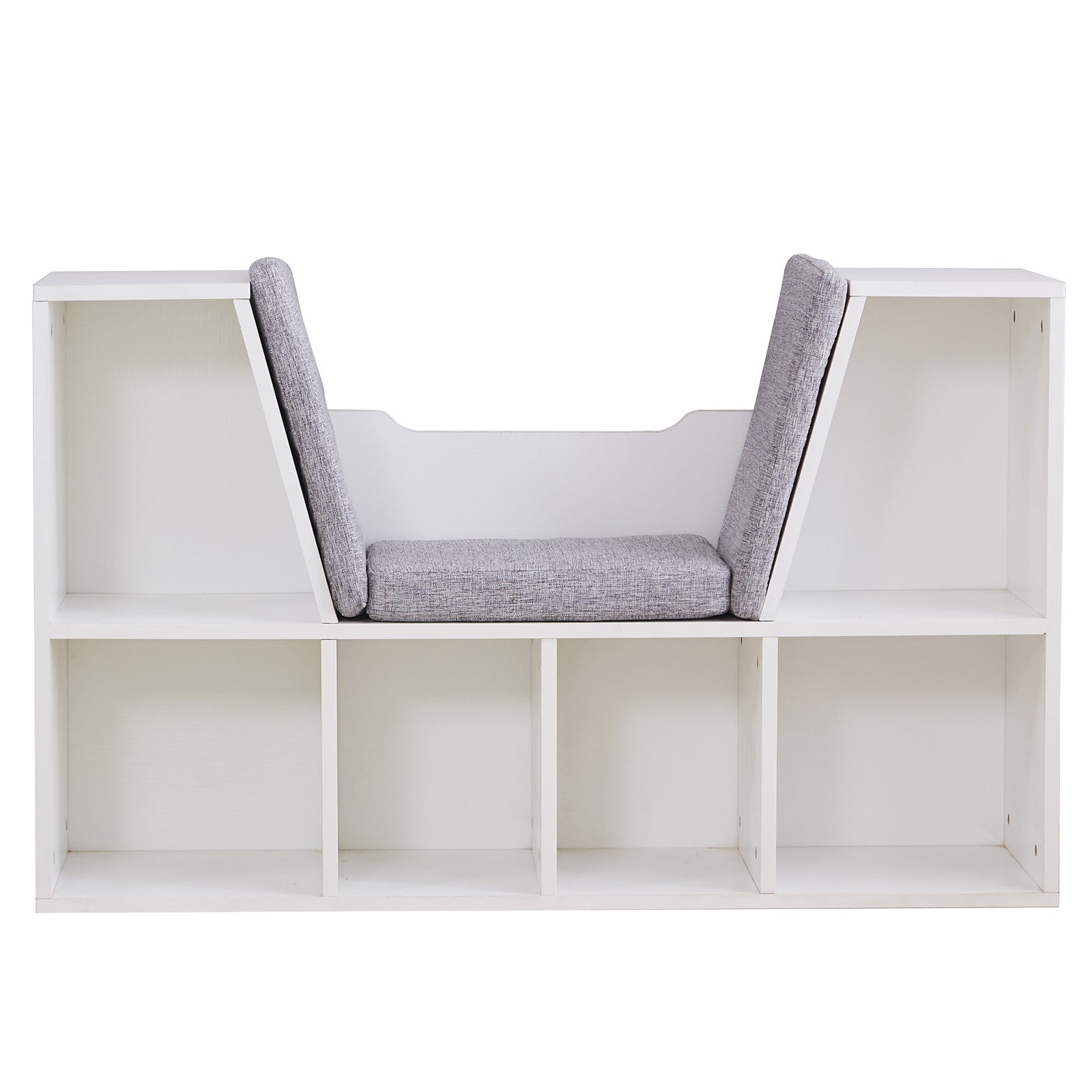 6-Cubby Kids Bookcase, Multi-Purpose Storage Organizer Cabinet Shelf for Children Dark Natural Color RT