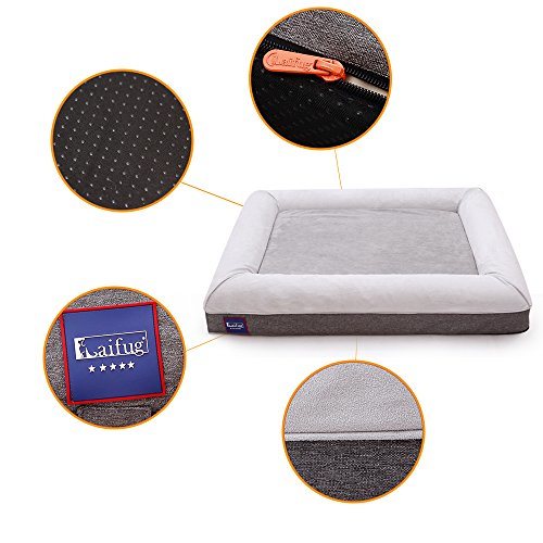 Orthopedic Memory Foam Dog Bed Dog Couch with Durable Water Proof Liner and Removable Washable Cover, Large