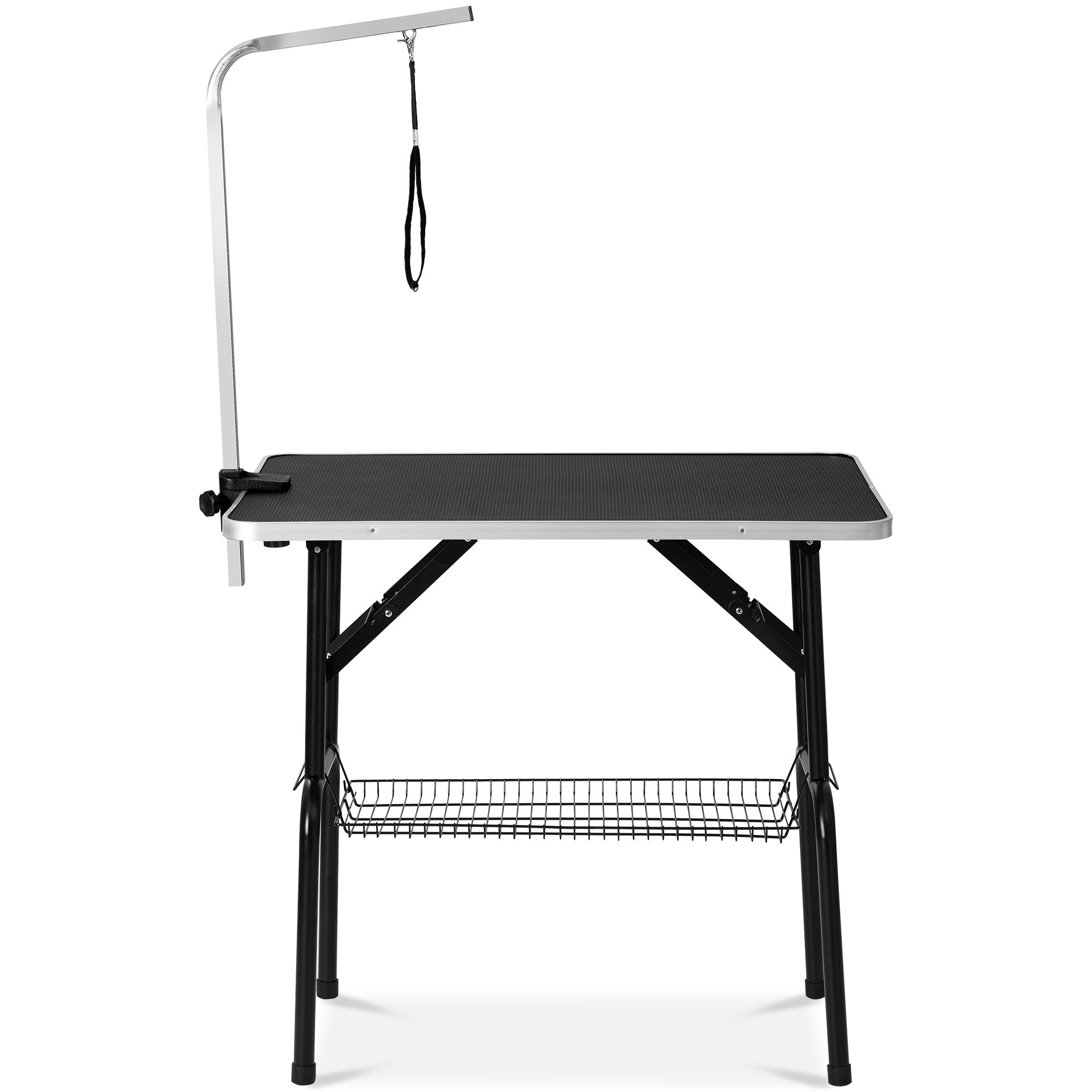 Free shipping Dog/cat grooming table adjustable height -32 "dry table with double loop/mesh tray, up to 220 LBS black