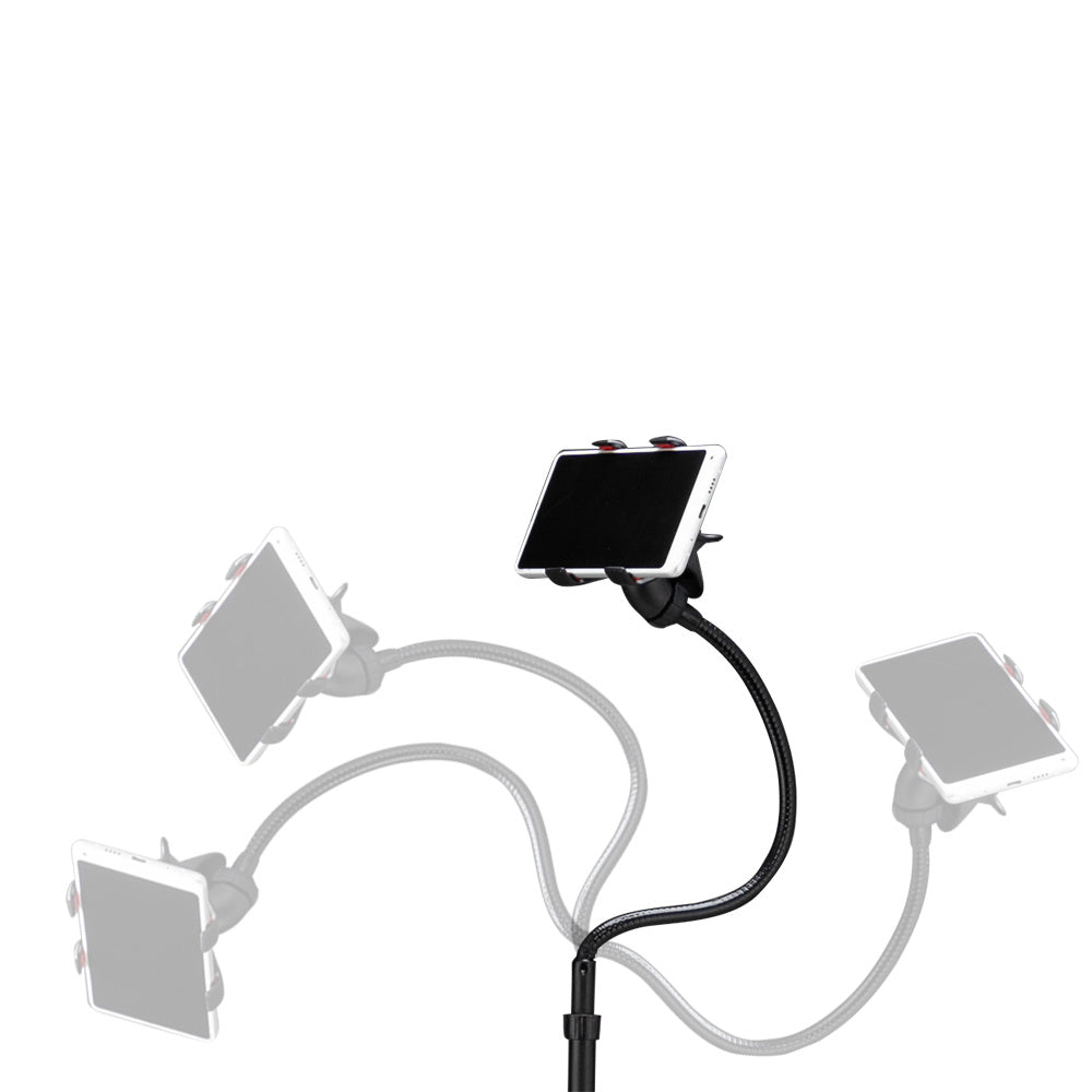 Cell Phone Stand Adjustable Height & Angle Phone Holder Flexible Long Arm Headboard Bedside Lazy Bracket Side Clamps Extend 4.3 Inch Suit For Live Broadcast, Online Class, Face Time, Zoom Meeting, Vid