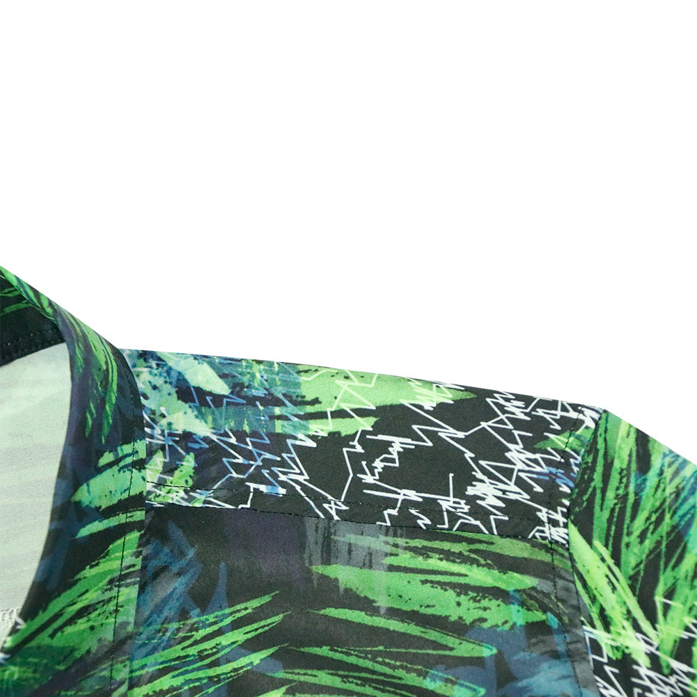 Men's Funky Hawaiian Printed Shirts Floral Short Sleeve Casual Button Down Shirt