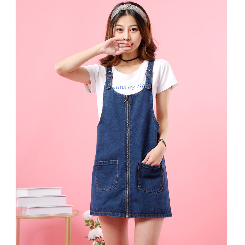 pretty fashion polyester blue denim dress women summer short dress
