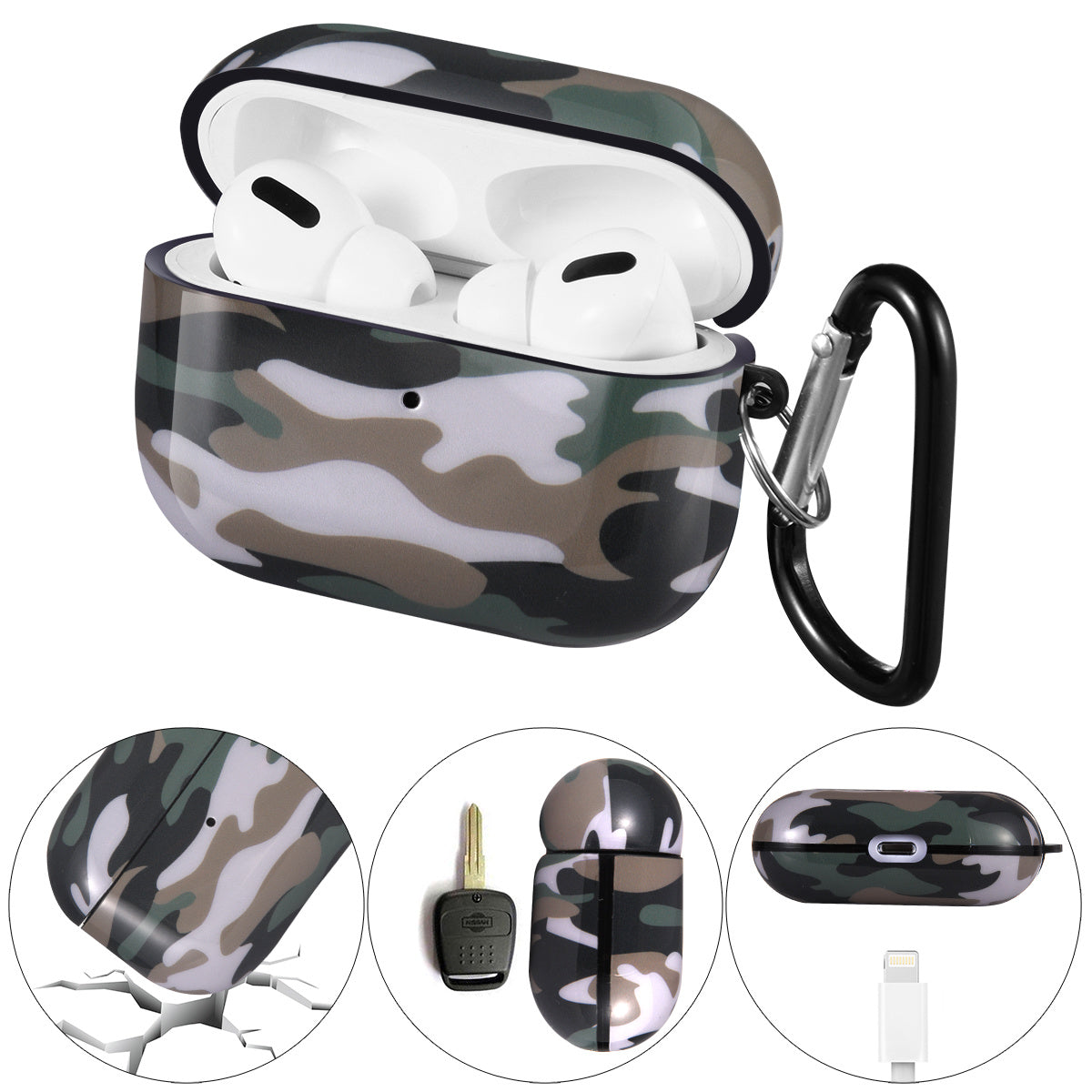 Case Cover with Sunflower Skin,OLEBAND Cute Hard Protective Shockproof Accessory with Keychain for Men Women and Girls,Compatible for Apple Airpods Pro 3 Charging Case Front LED