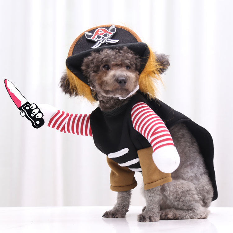 Cool Caribbean Pirate Pet Halloween Costume for Small to Medium Dogs/Cats