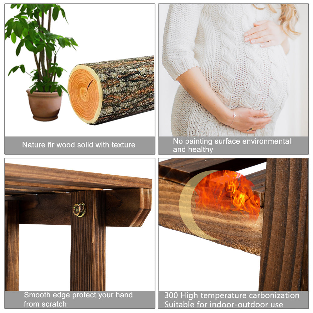 3 Tier Wooden Plant Stand Bonsai Display Flower Shelf Outdoor Indoor Home Garden