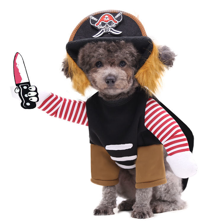 Cool Caribbean Pirate Pet Halloween Costume for Small to Medium Dogs/Cats