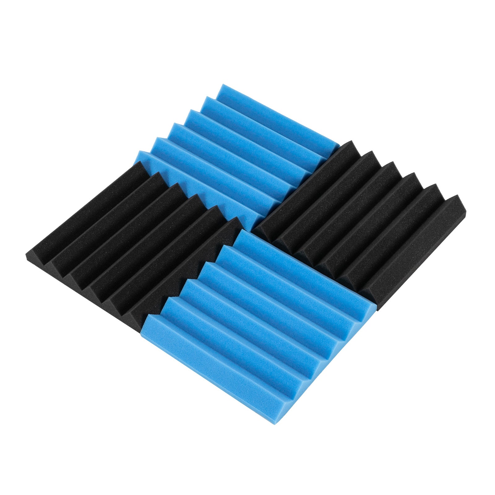 Free shipping 24pcs 12"x12"x2" Acoustic Foam Panel Wedge Studio Soundproofing Wall Padding Black and Blue YJ