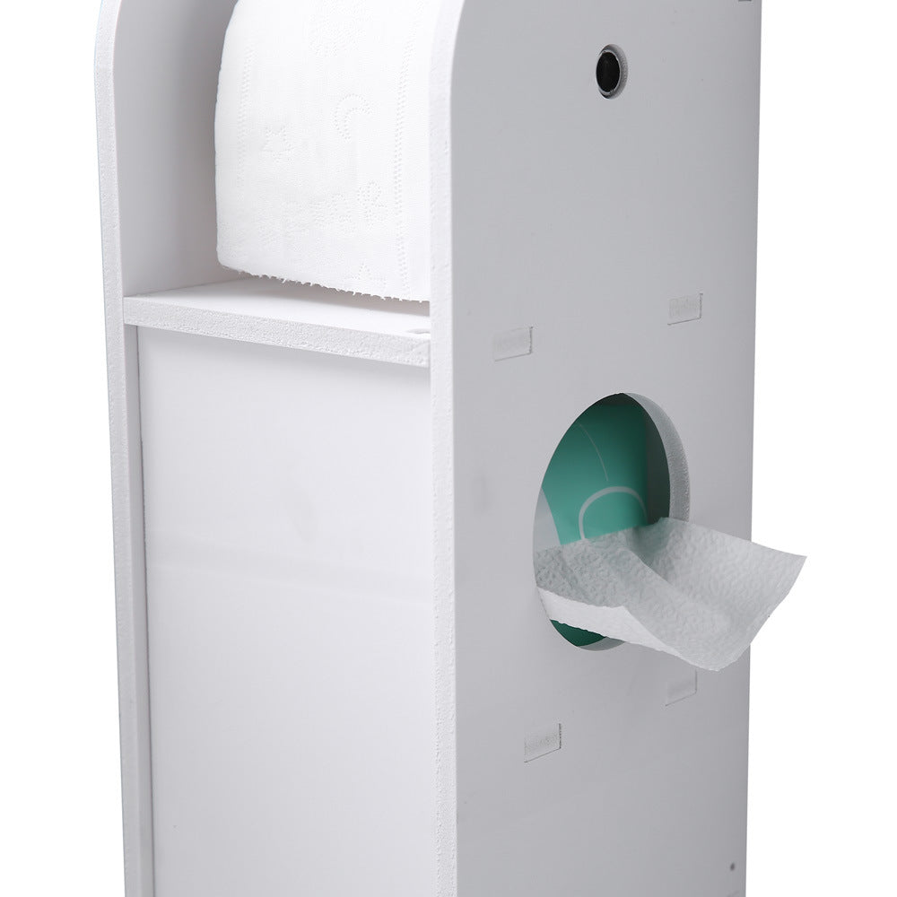 Narrow Cabinet for PVC Toilet Paper Towel with Paper Roll (19 x 19 x 77)Small Bathroom Storage Corner Floor Cabinet, Thin Toilet Vanity Cabinet for Paper Holder YJ