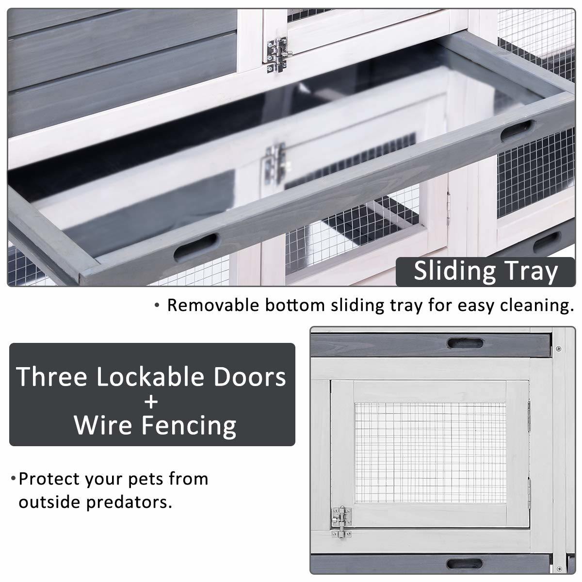 TOPMAX Pet Rabbit Hutch Wooden House Chicken Coop for Small Animals YF