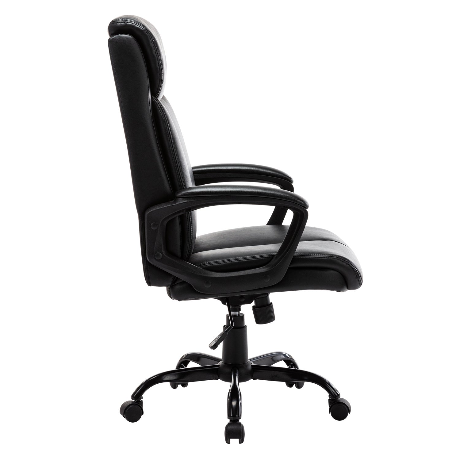 Free Shipping High Back Office Chair - Executive Bonded Leather Computer Desk Swivel Task Chair W/Rocking Function, Black