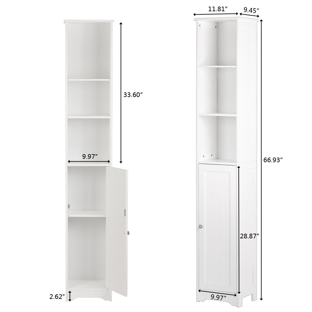 FCH One Door & Three Layers Bathroom Cabinet White YJ