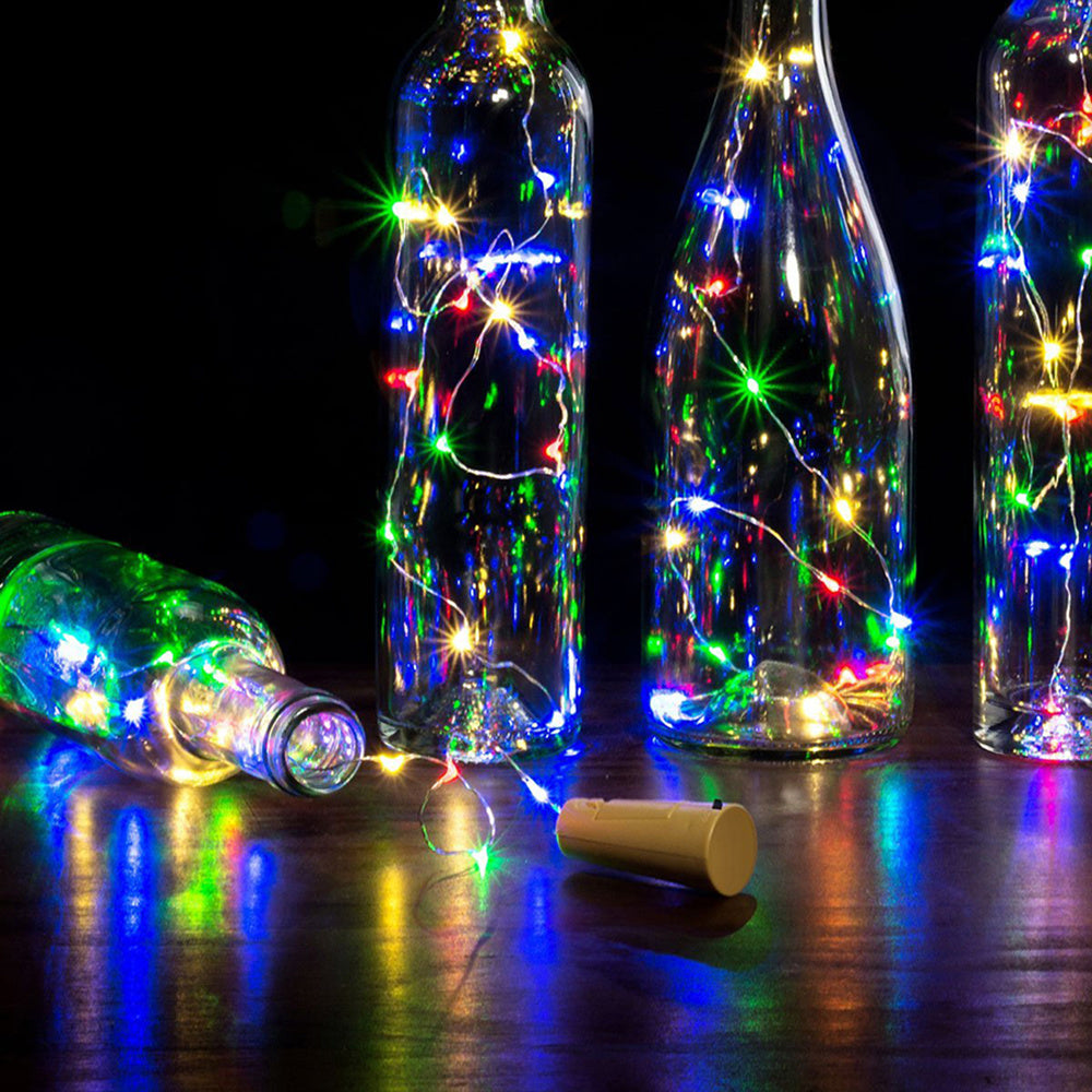 2m 20 LED Mini Bottle Stopper Lamp String Bar Decoration String Light Colorful Light Earth Color Full YJ