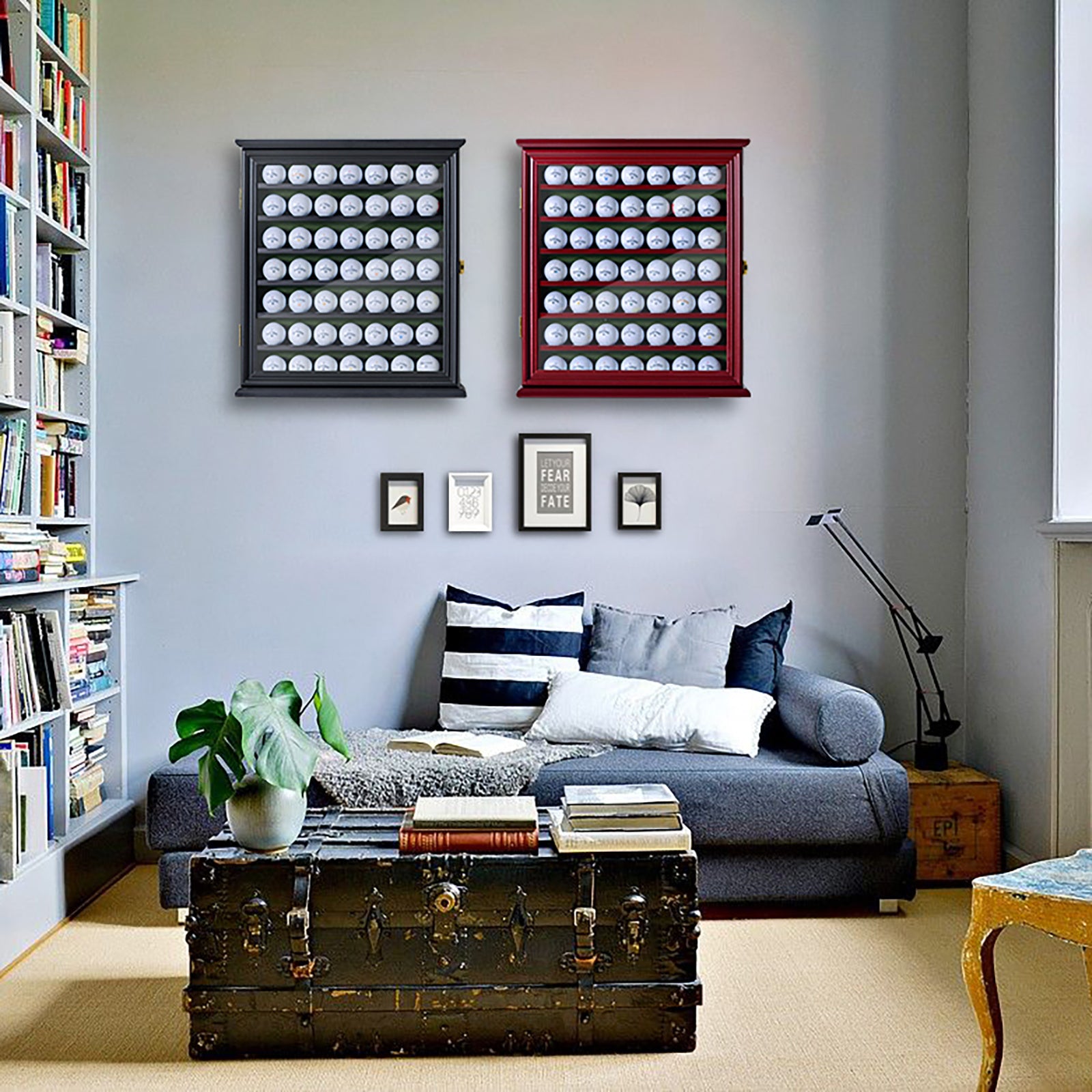 49 Golf Ball Display Case Cabinet Wall Rack Holder w/98% UV Protection Lockable XH