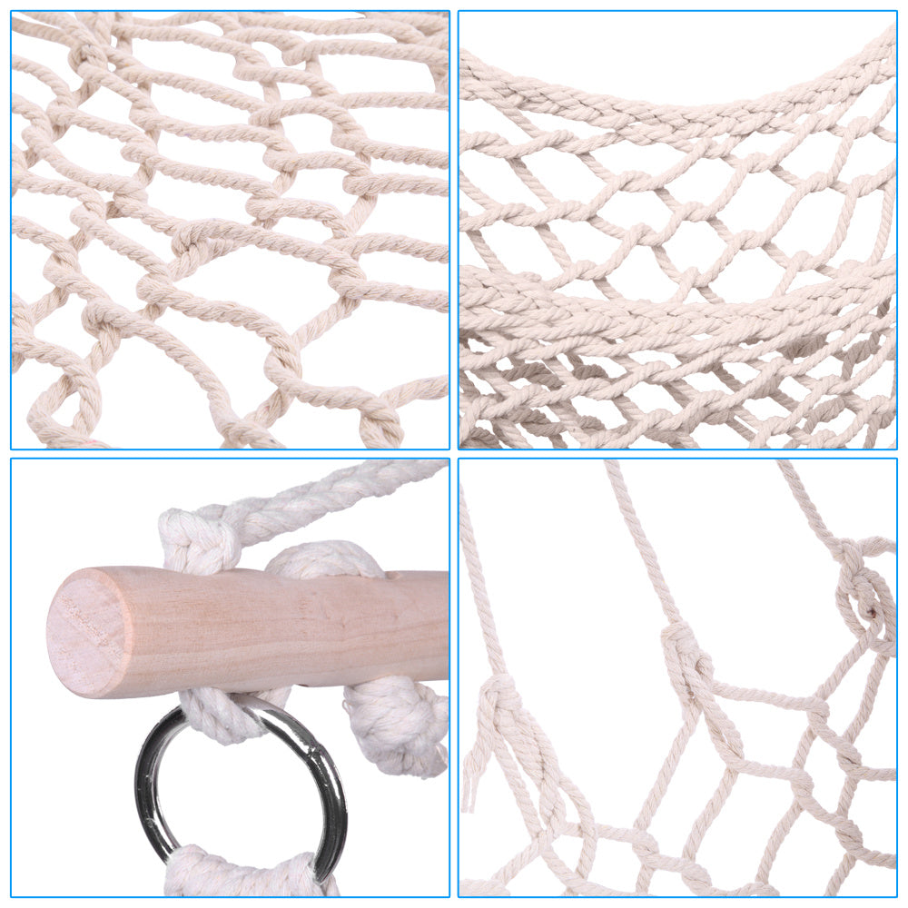 Free shipping 2pcs Indoor Outdoor Garden Cotton Hanging Rope Air/Sky Chair Swing Beige Hammocks YJ