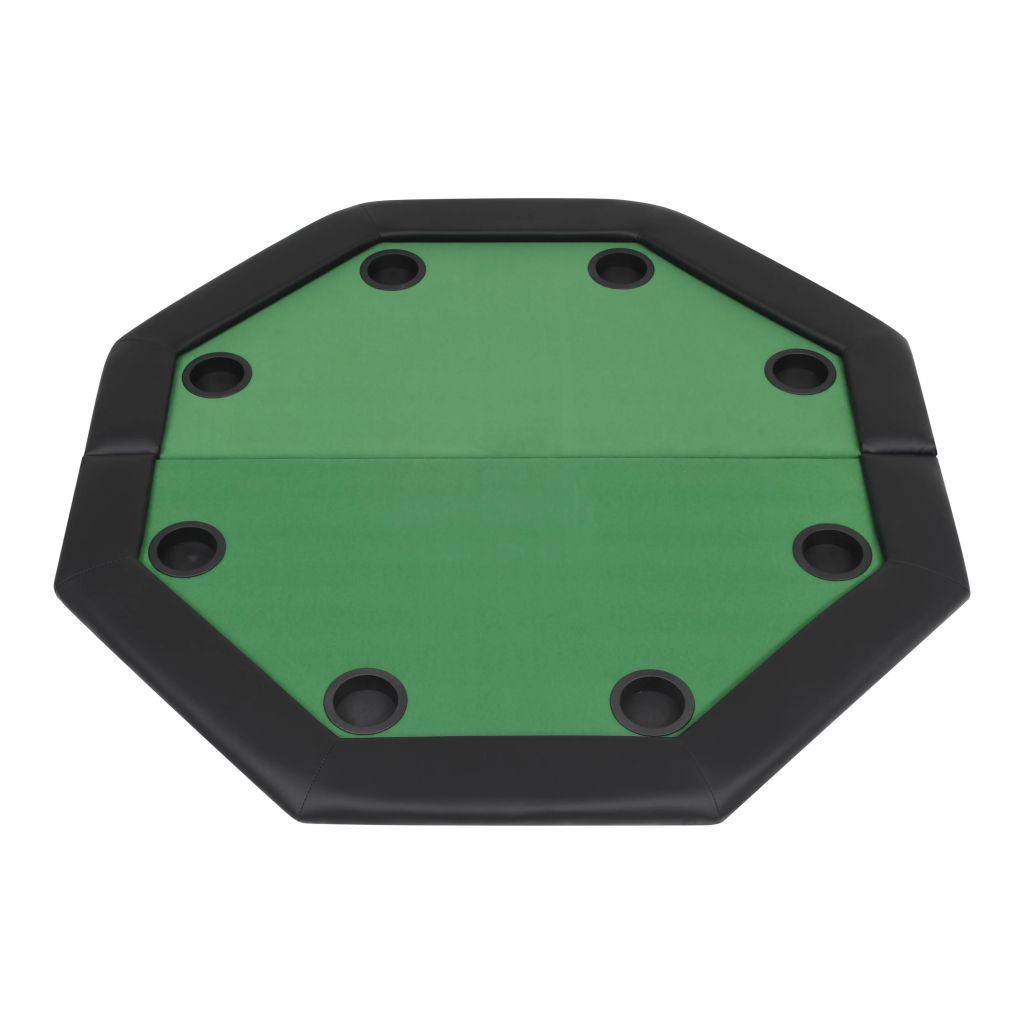 8-Player Folding Poker Table 2 Fold Octagonal Green