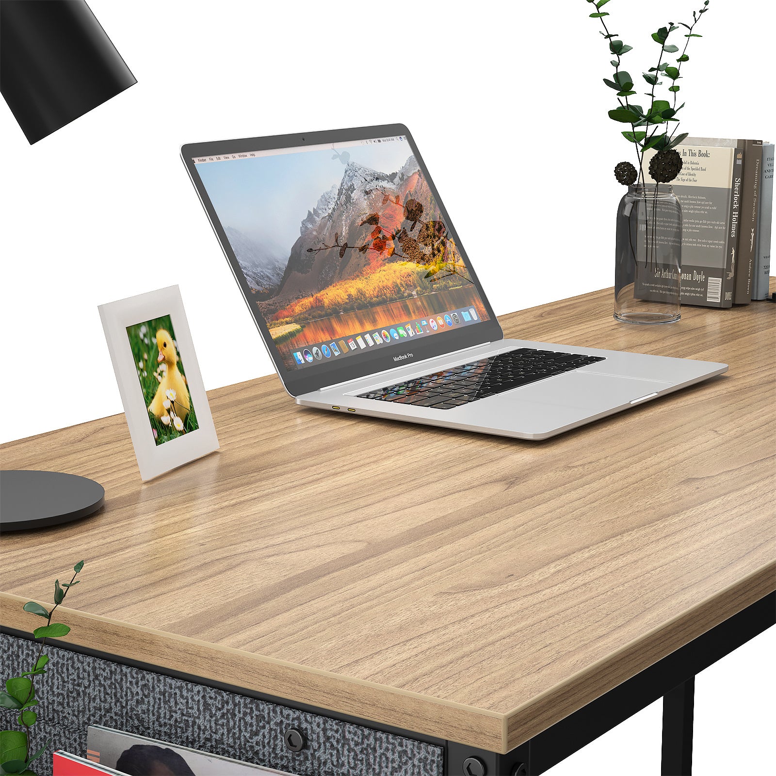 Free shipping Computer Desk 47 inch Home Office Writing Study Desk, Modern Simple Style Laptop Table with Storage Bag multicolor