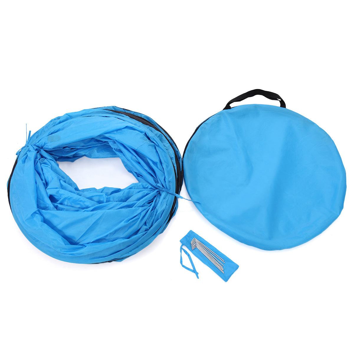 Collapsible Extra-long Pet Dog Agility Training Tunnel with Carry Bag and Stakes, Blue