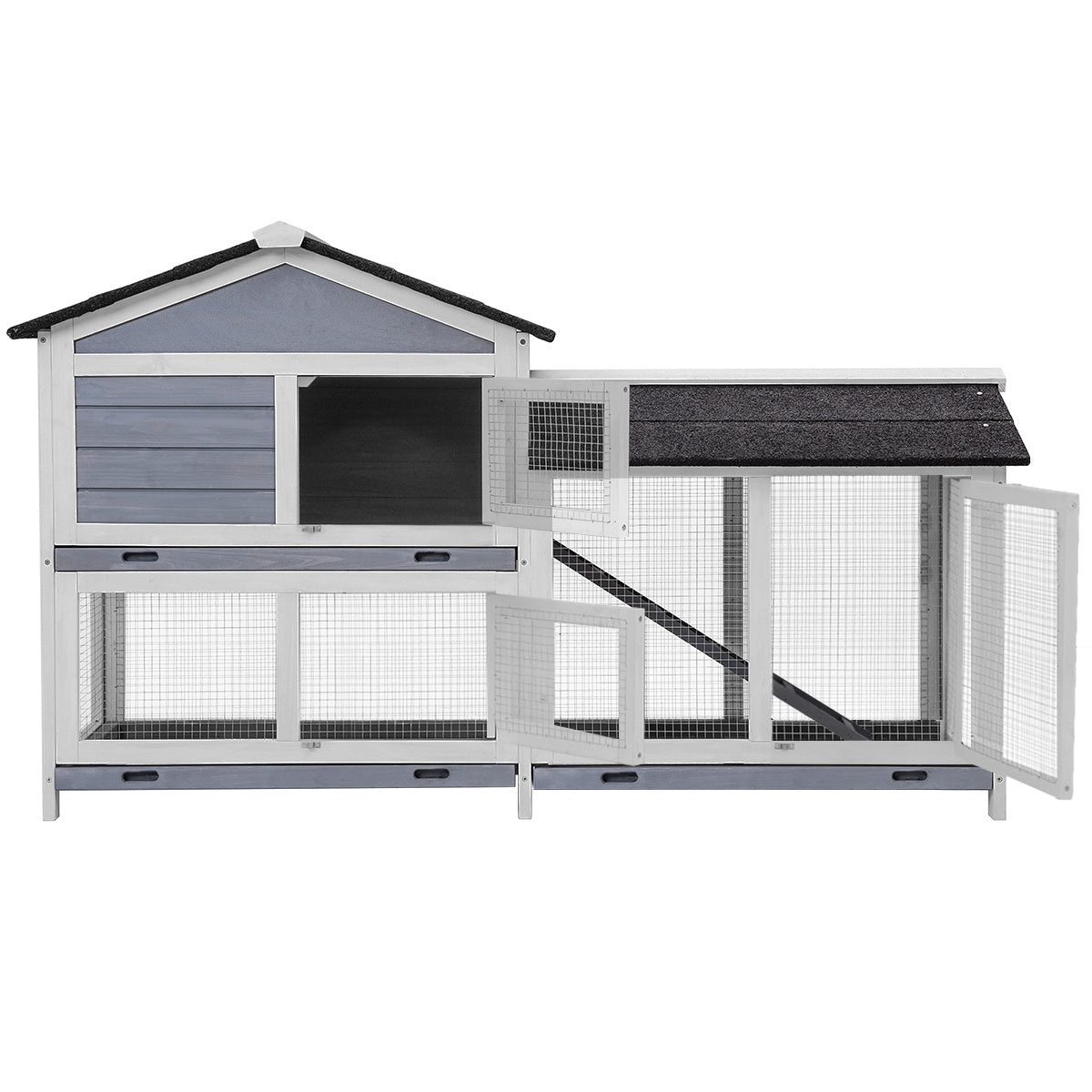 TOPMAX Pet Rabbit Hutch Wooden House Chicken Coop for Small Animals YF