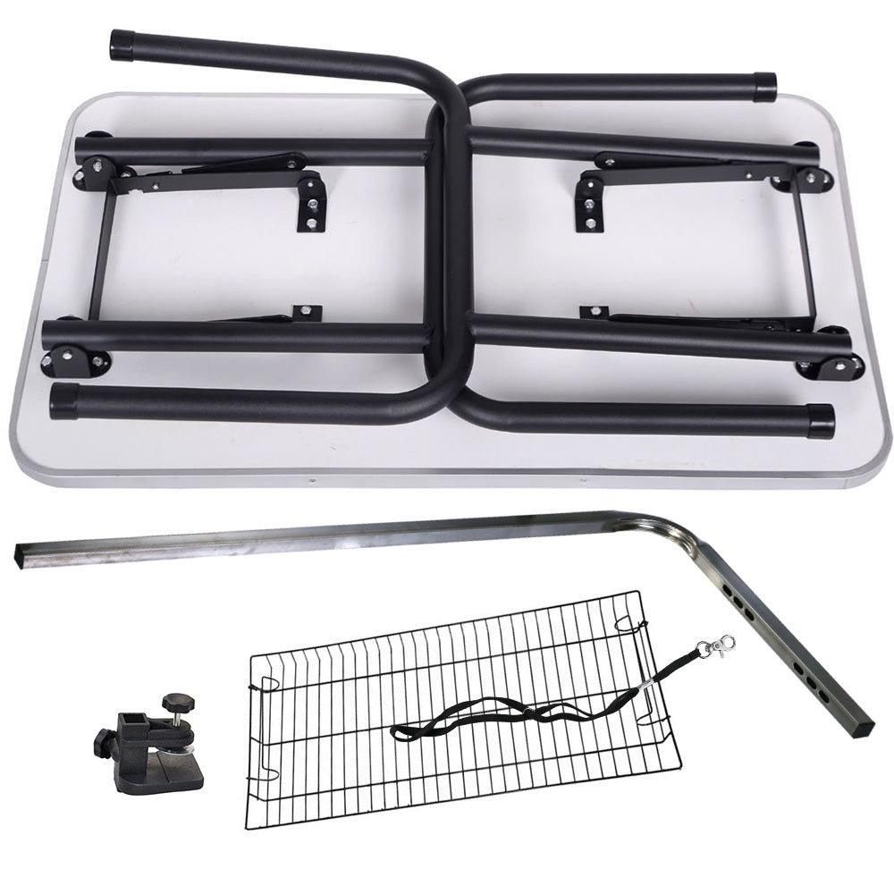 Free shipping Dog/cat grooming table adjustable height -32 "dry table with double loop/mesh tray, up to 220 LBS black