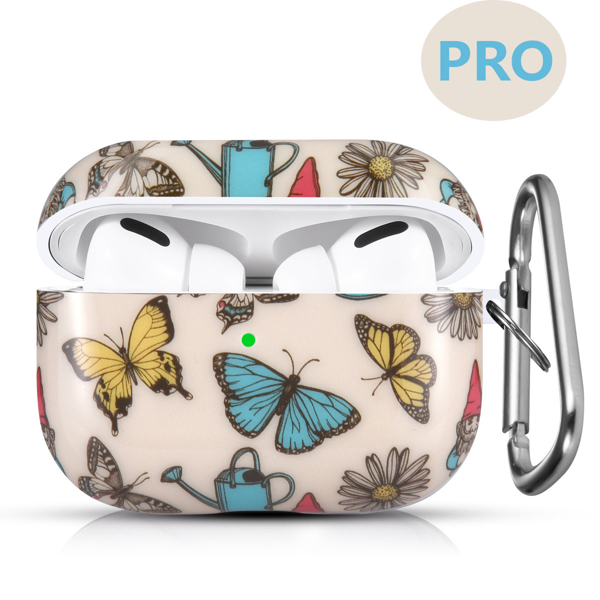 Case Cover with Sunflower Skin,OLEBAND Cute Hard Protective Shockproof Accessory with Keychain for Men Women and Girls,Compatible for Apple Airpods Pro 3 Charging Case Front LED