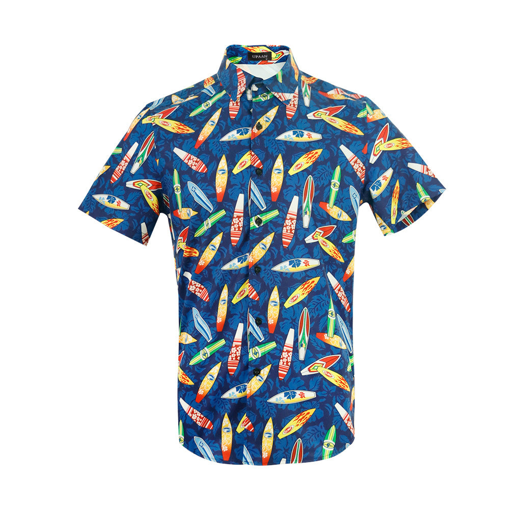 Men's Funky Hawaiian Printed Shirts Floral Short Sleeve Casual Button Down Shirt