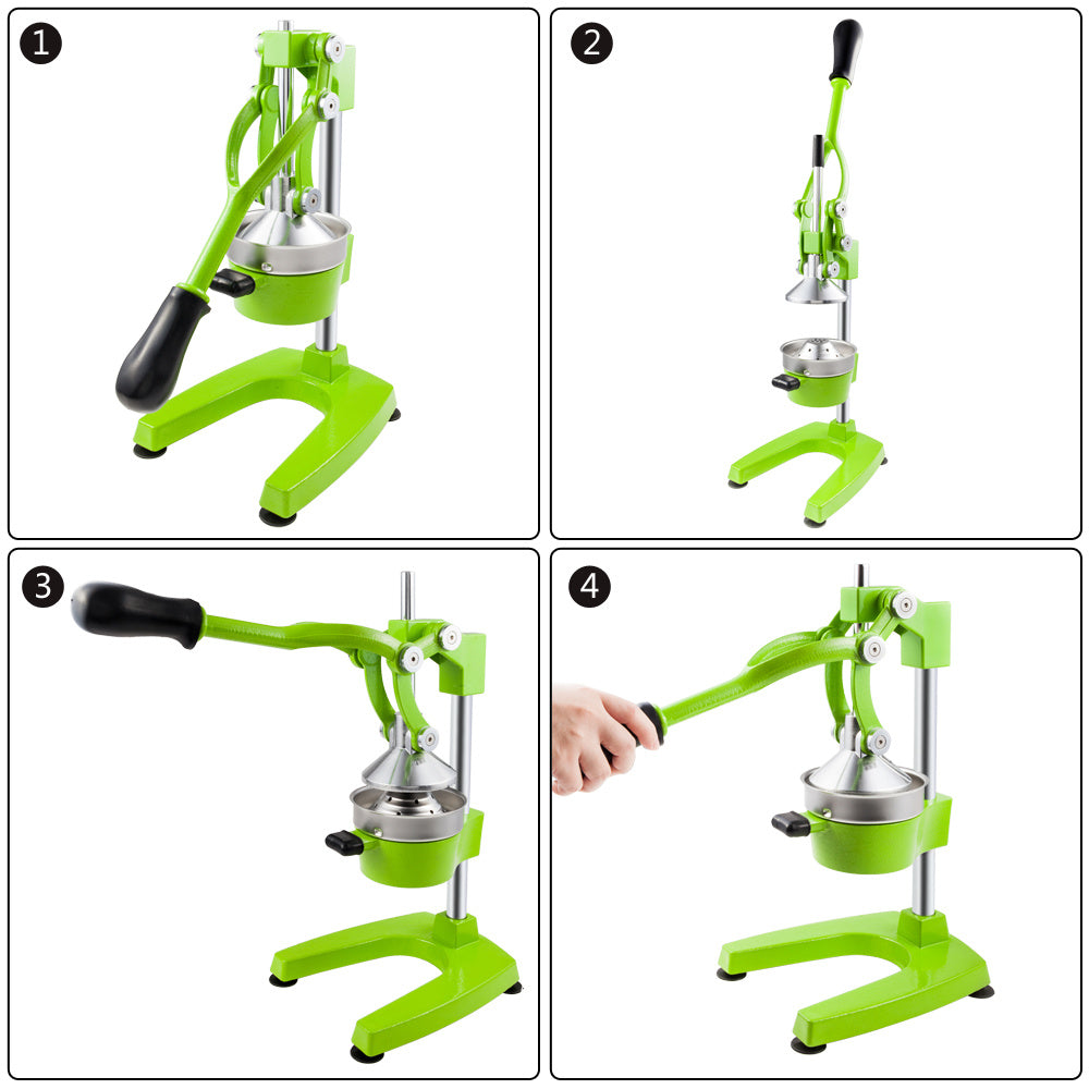Commercial Grade Citrus Juicer Professional Hand Press Manual Fruit Juicer Orange Juice Squeezer for Lemon Lime Pomegranate (Orange Cast Iron/Stainless Steel) YJ