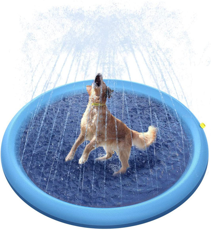 Upgraded Sprinkler Splash Pad for Kids, Inflatable Outdoor Water Mat Toys Wading Swimming Pool, 150cm Kiddie Summer Toys for 1-12 Years Old Children Toddler Girls Boys pet