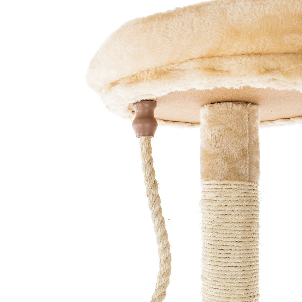 60" Solid Cute Sisal Rope Plush Cat Climb Tree Cat Tower Beige YF